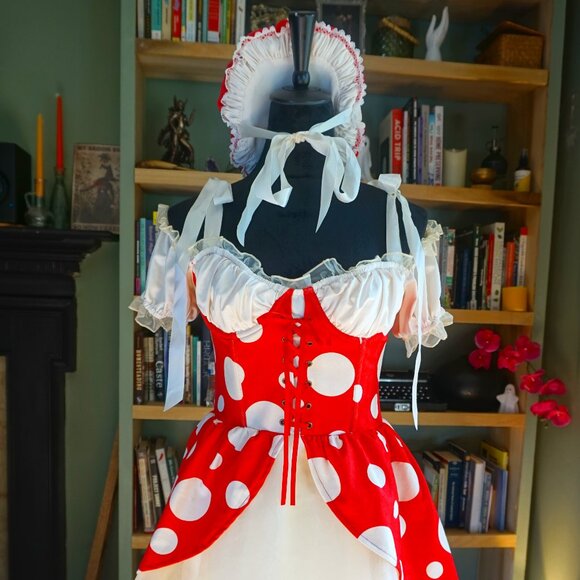 Dolls Kill Princess Toad Costume - Mushroom Kingdom Mini Dress - Picture 1 of 13